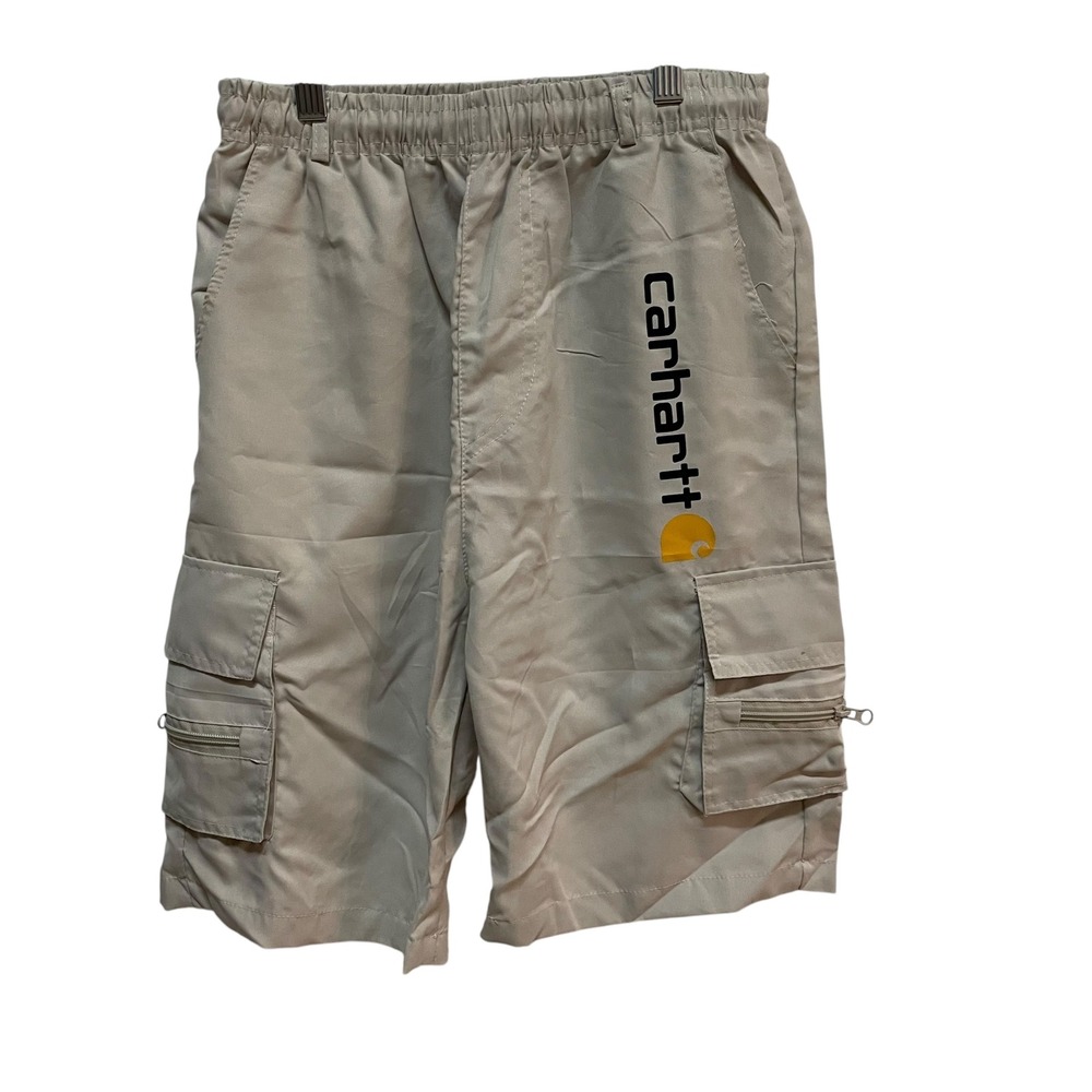 Carhartt Mens Cargo Shorts‎ Beige Casual Outdoor Elastic Waist Small